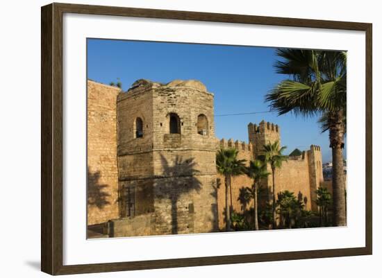 Rabat Morocco Beautiful Kasbah Udaya at Sunset with Palm Trees-Bill Bachmann-Framed Photographic Print