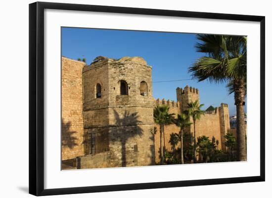 Rabat Morocco Beautiful Kasbah Udaya at Sunset with Palm Trees-Bill Bachmann-Framed Photographic Print