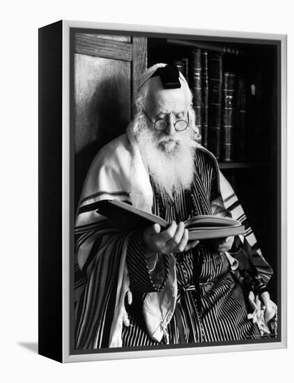 Rabbi Joshua Heshil Holtovski, Leader of the Karlin Chassidic Sect, Praying-Alfred Eisenstaedt-Framed Premier Image Canvas