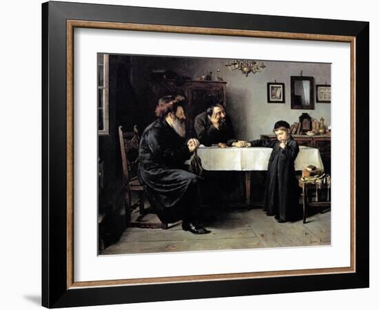 Rabbi's Visit-Isidor Kaufmann-Framed Art Print