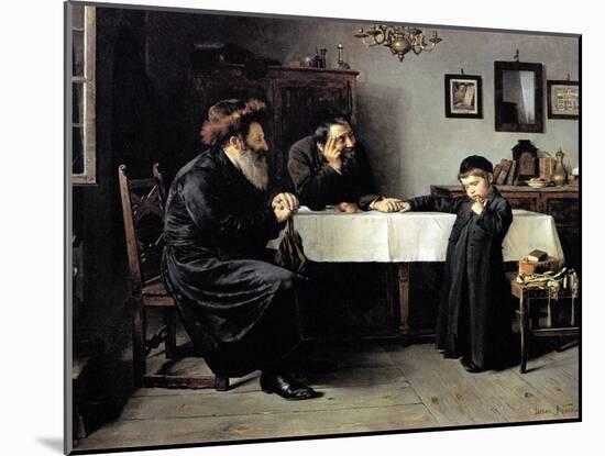 Rabbi's Visit-Isidor Kaufmann-Mounted Art Print