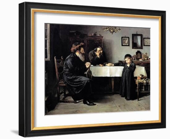 Rabbi's Visit-Isidor Kaufmann-Framed Art Print