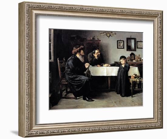 Rabbi's Visit-Isidor Kaufmann-Framed Art Print