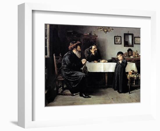 Rabbi's Visit-Isidor Kaufmann-Framed Art Print