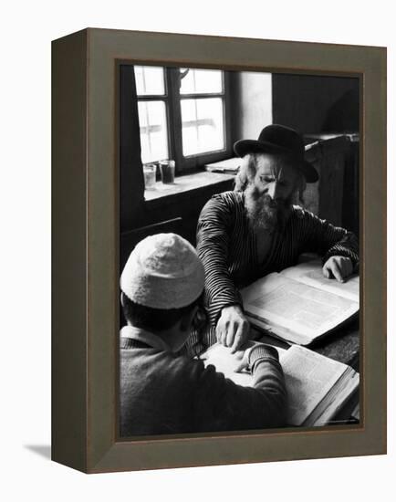 Rabbi Teaching the Talmud, the Basis For Much Jewish Law-Alfred Eisenstaedt-Framed Premier Image Canvas