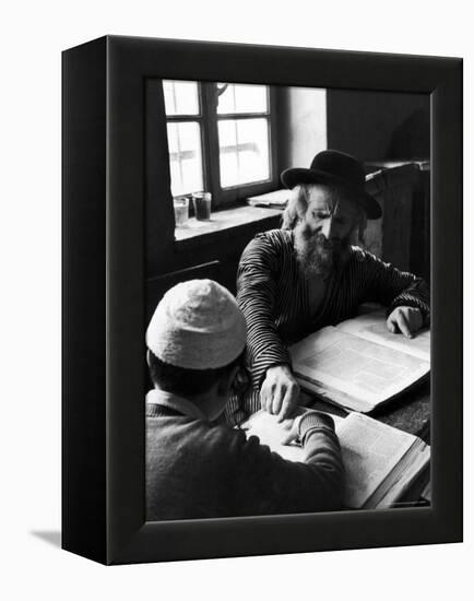 Rabbi Teaching the Talmud, the Basis For Much Jewish Law-Alfred Eisenstaedt-Framed Premier Image Canvas