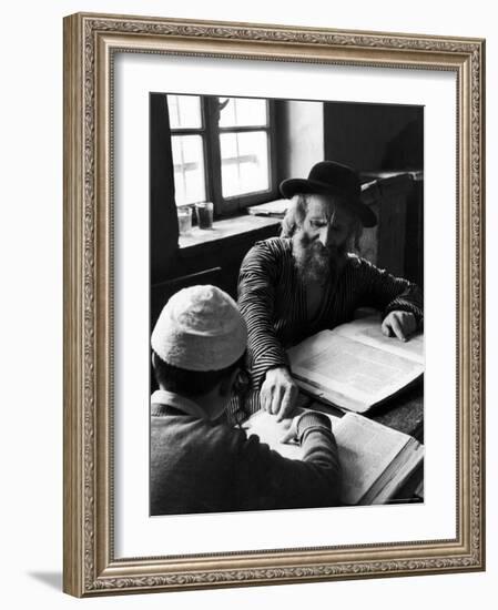 Rabbi Teaching the Talmud, the Basis For Much Jewish Law-Alfred Eisenstaedt-Framed Photographic Print