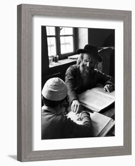Rabbi Teaching the Talmud, the Basis For Much Jewish Law-Alfred Eisenstaedt-Framed Photographic Print