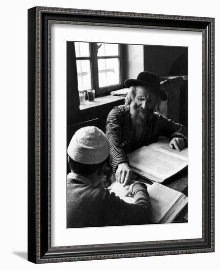 Rabbi Teaching the Talmud, the Basis For Much Jewish Law-Alfred Eisenstaedt-Framed Photographic Print