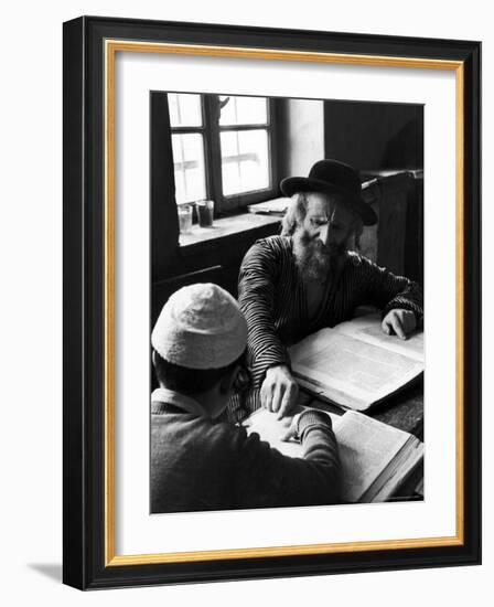 Rabbi Teaching the Talmud, the Basis For Much Jewish Law-Alfred Eisenstaedt-Framed Photographic Print