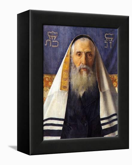 Rabbi with Prayer Shawl-Isidor Kaufmann-Framed Stretched Canvas