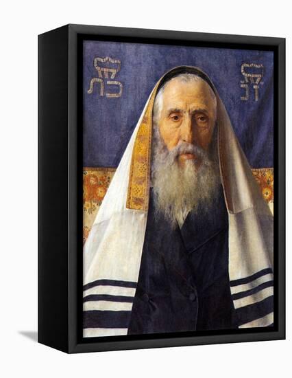 Rabbi with Prayer Shawl-Isidor Kaufmann-Framed Stretched Canvas