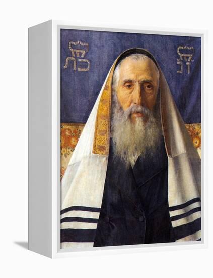 Rabbi with Prayer Shawl-Isidor Kaufmann-Framed Stretched Canvas