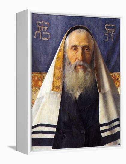 Rabbi with Prayer Shawl-Isidor Kaufmann-Framed Stretched Canvas