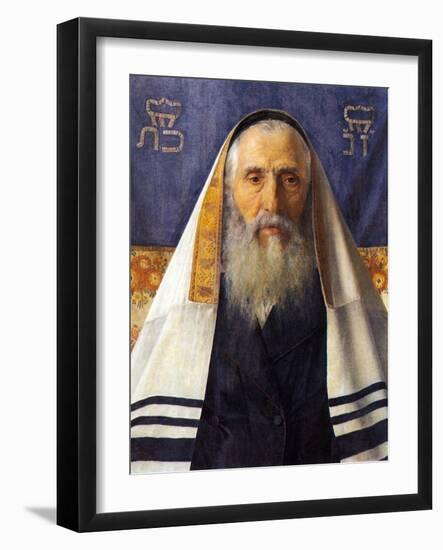 Rabbi with Prayer Shawl-Isidor Kaufmann-Framed Art Print