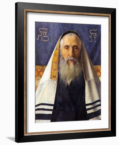 Rabbi with Prayer Shawl-Isidor Kaufmann-Framed Art Print