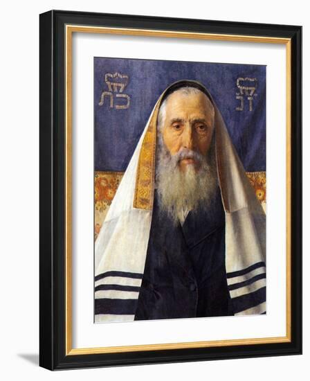 Rabbi with Prayer Shawl-Isidor Kaufmann-Framed Art Print