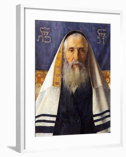 Rabbi with Prayer Shawl-Isidor Kaufmann-Framed Art Print