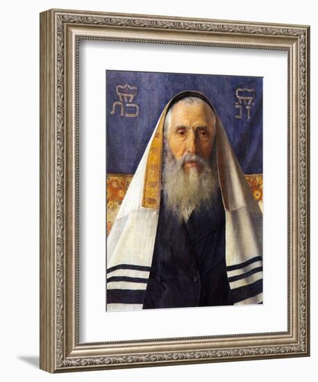 Rabbi with Prayer Shawl-Isidor Kaufmann-Framed Art Print