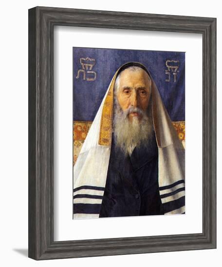 Rabbi with Prayer Shawl-Isidor Kaufmann-Framed Art Print