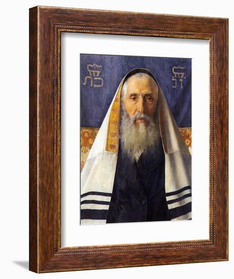 Rabbi with Prayer Shawl-Isidor Kaufmann-Framed Art Print