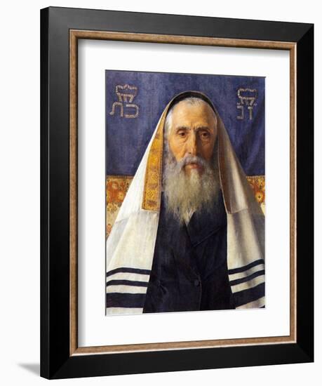 Rabbi with Prayer Shawl-Isidor Kaufmann-Framed Art Print