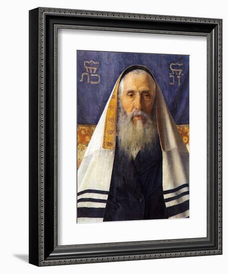 Rabbi with Prayer Shawl-Isidor Kaufmann-Framed Art Print