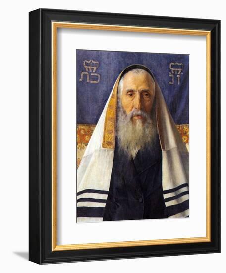 Rabbi with Prayer Shawl-Isidor Kaufmann-Framed Art Print