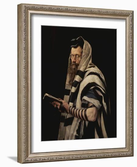 Rabbi with Tefillin-Jan Styka-Framed Giclee Print