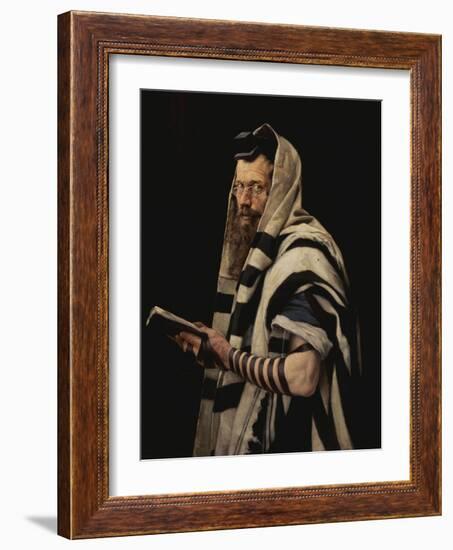 Rabbi with Tefillin-Jan Styka-Framed Giclee Print