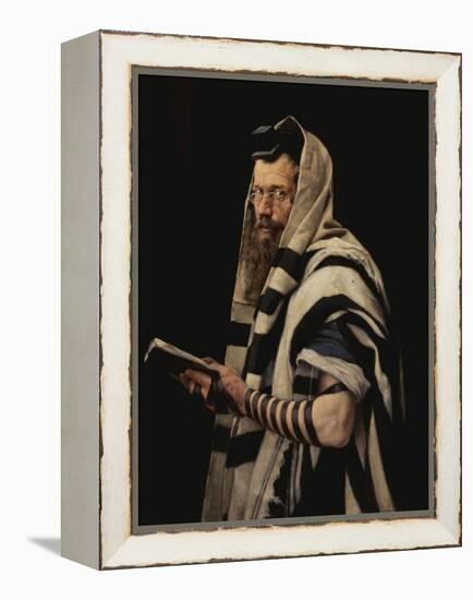 Rabbi with Tefillin-Jan Styka-Framed Premier Image Canvas