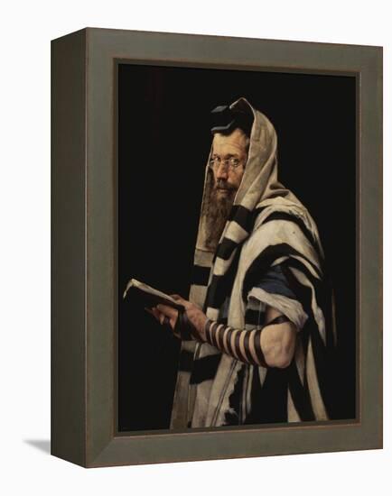 Rabbi with Tefillin-Jan Styka-Framed Premier Image Canvas