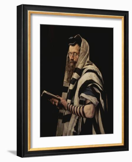 Rabbi with Tefillin-Jan Styka-Framed Giclee Print