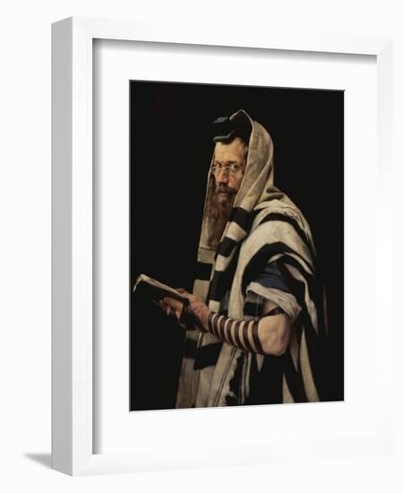 Rabbi with Tefillin-Jan Styka-Framed Giclee Print