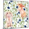 Rabbit Among Flowers-tanycya-Mounted Art Print