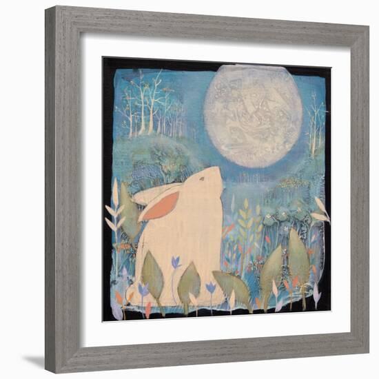 Rabbit and Moon-Sue Davis-Framed Giclee Print