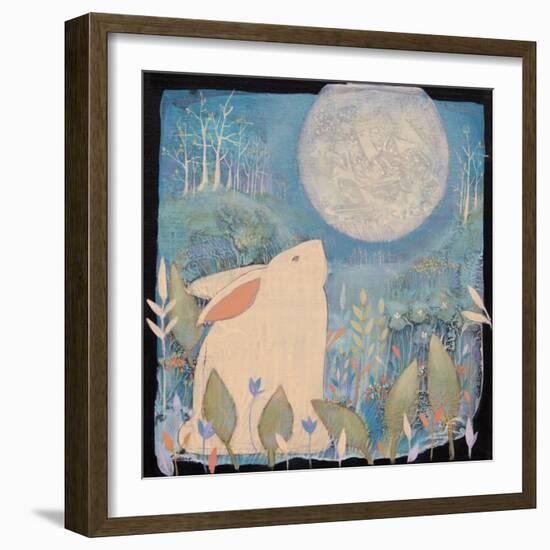 Rabbit and Moon-Sue Davis-Framed Giclee Print