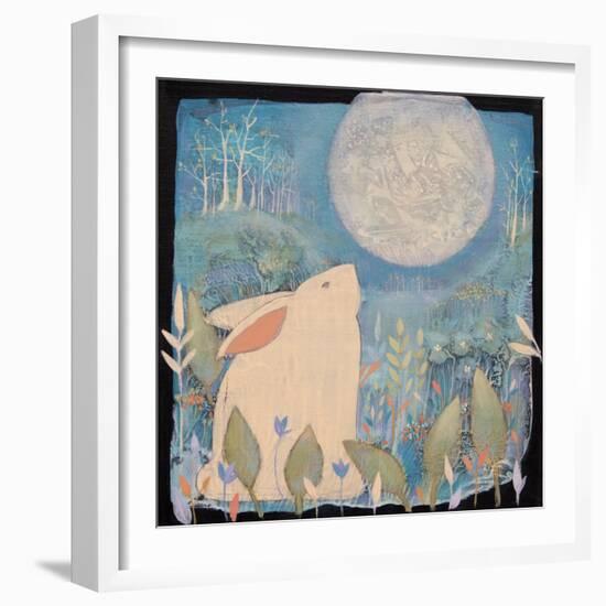 Rabbit and Moon-Sue Davis-Framed Giclee Print