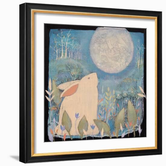 Rabbit and Moon-Sue Davis-Framed Giclee Print