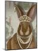 Rabbit and Pearls, Portrait-Fab Funky-Mounted Art Print