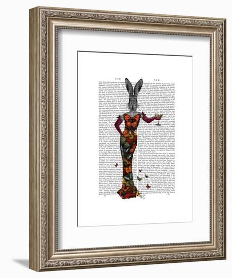 Rabbit Butterfly Dress-Fab Funky-Framed Art Print