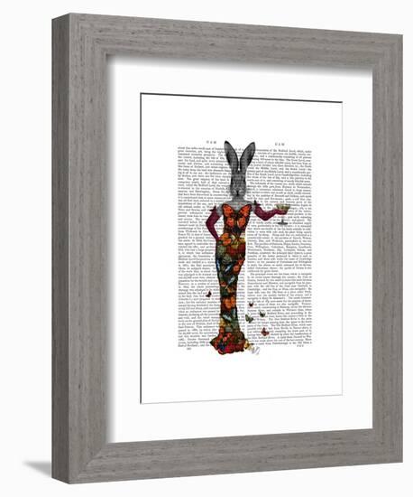 Rabbit Butterfly Dress-Fab Funky-Framed Art Print