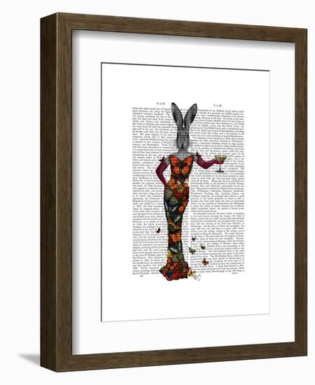 Rabbit Butterfly Dress-Fab Funky-Framed Art Print