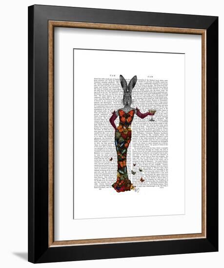 Rabbit Butterfly Dress-Fab Funky-Framed Art Print