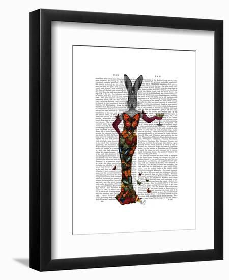 Rabbit Butterfly Dress-Fab Funky-Framed Art Print