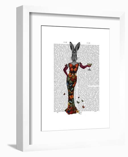 Rabbit Butterfly Dress-Fab Funky-Framed Art Print