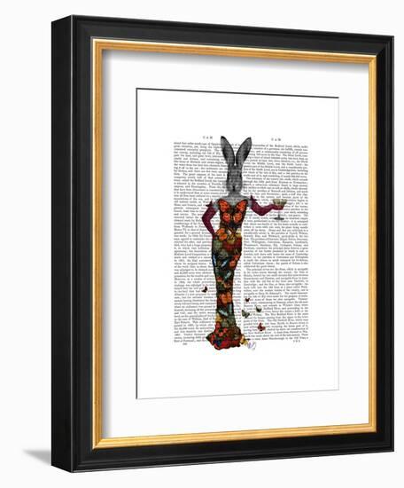 Rabbit Butterfly Dress-Fab Funky-Framed Art Print