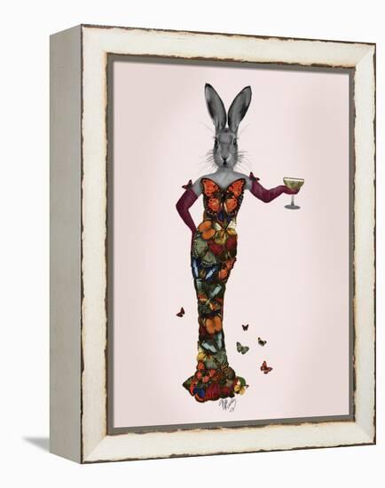 Rabbit Butterfly Dress-Fab Funky-Framed Stretched Canvas