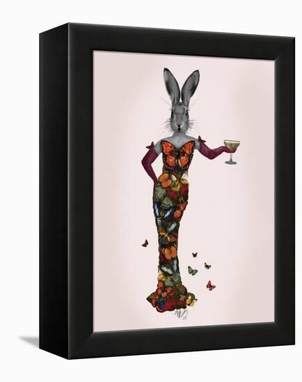 Rabbit Butterfly Dress-Fab Funky-Framed Stretched Canvas