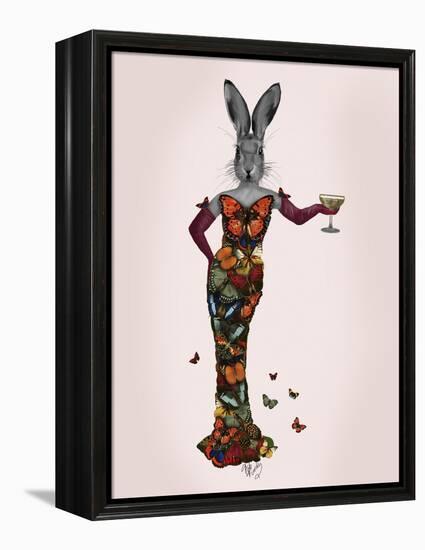 Rabbit Butterfly Dress-Fab Funky-Framed Stretched Canvas